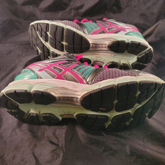 Asics Womens Gel Nimbus 15 T3B5N Gray Green Pink Running Shoes Sneakers Size 11 - Picture 4 of 9